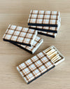Cocoa Brown Plaid Mini Matchbox | 6 pk