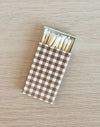 Cocoa Brown Gingham Mini Matchbox | 6 pk