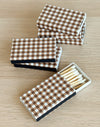 Cocoa Brown Gingham Mini Matchbox | 6 pk
