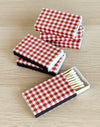 Cranberry Red Gingham Mini Matchbox | 6 pk