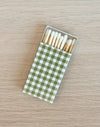 Moss Green Gingham Mini Matchbox | 6 pk