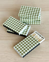 Moss Green Gingham Mini Matchbox | 6 pk