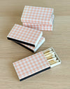 Petal Pink Gingham Mini Matchbox | 6 pk