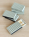 Sage Green Gingham Mini Matchbox | 6 pk